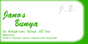 janos bunya business card